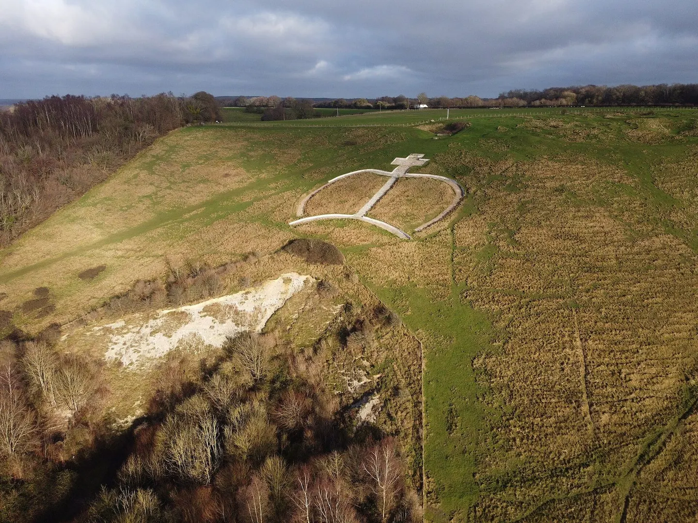 Photo of Wye Crown, a hill figure in Kent, south east England.