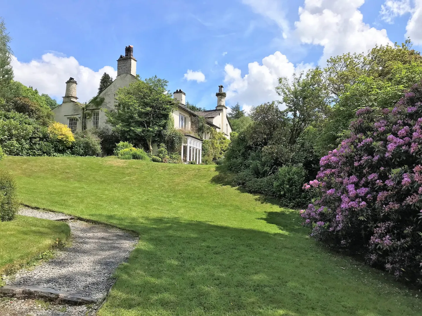 Photo of Rydal Mount, a Grade II registered house & garden in the Lake District, Cumbria, north west England.