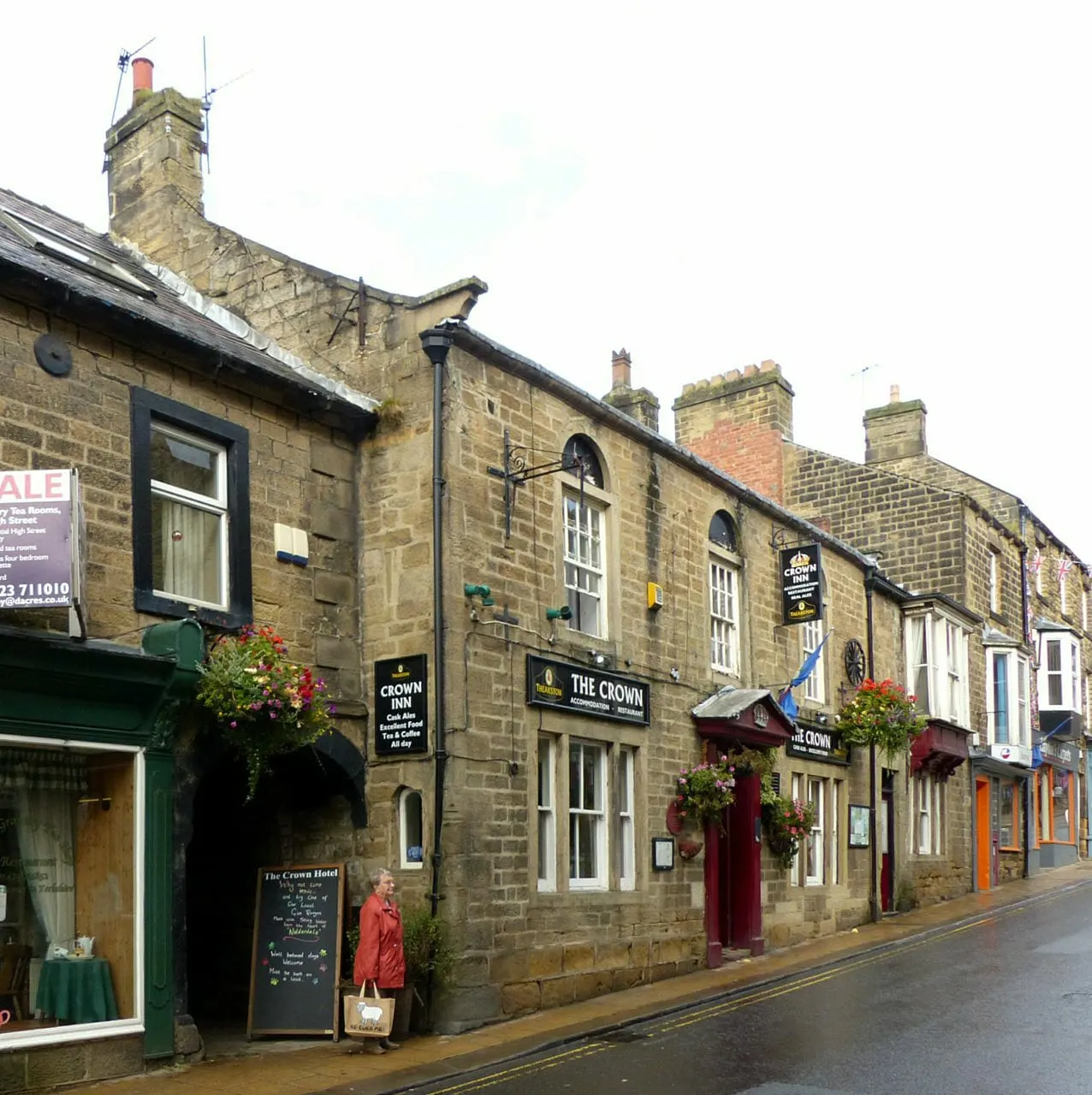 Photo of The Crown Hotel (Pateley Bridge), a pub in Nidderdale, North Yorkshire, northern England.