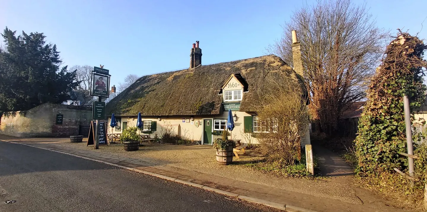 Photo of The John Barleycorn, a pub near Duxford, Cambridgeshire, eastern England.