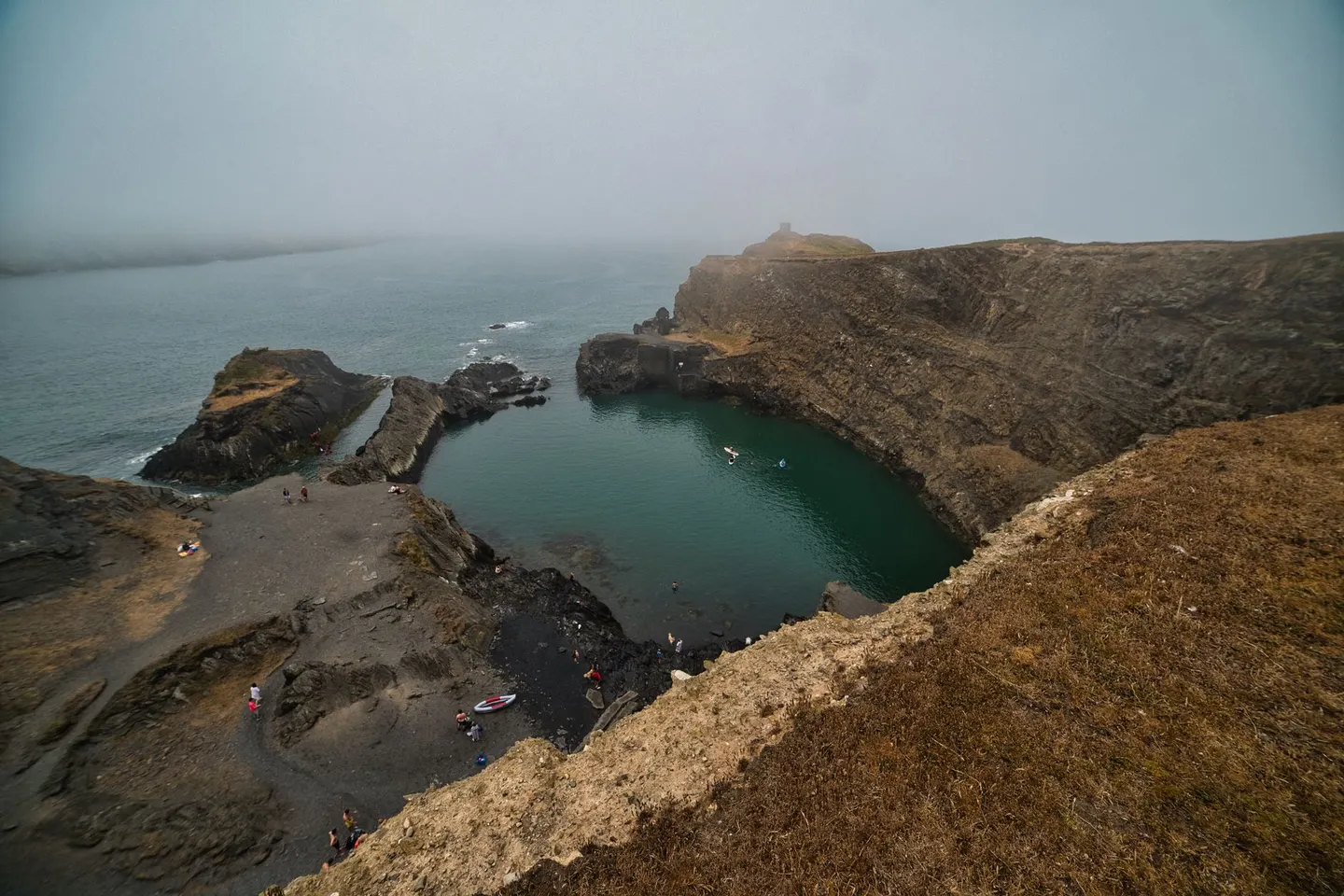 Photo of Blue Lagoon, Abereiddi, a pool near Porthgain, Pembrokeshire, south west Wales.