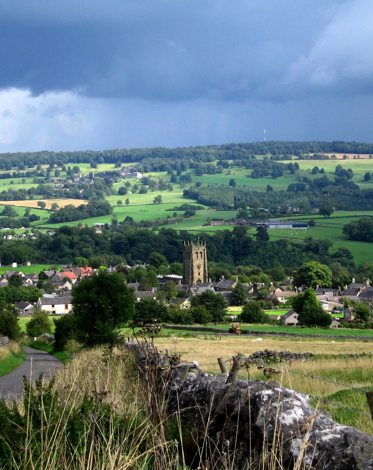 Photo of All Saints' Church, Youlgreave, a church in the Peak District, Derbyshire, central England.
