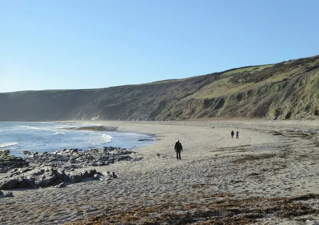 Photo of Vault Beach, a swimming spot near Mevagissey, Cornwall, south west England.