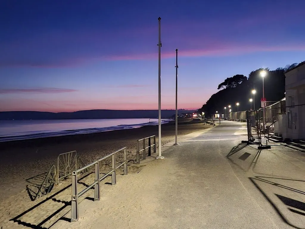 Photo of Poole Canford Cliffs Chine, a swimming spot near Bournemouth, Dorset, south west England.