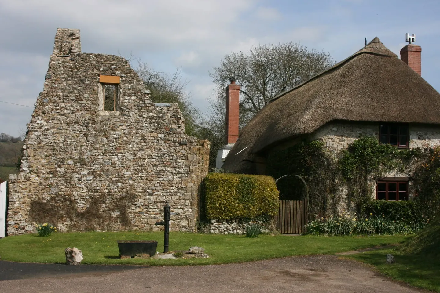 Photo of Dunkeswell Abbey, a ruined abbey near Broadhembury in the Blackdown Hills, Devon, south west England.
