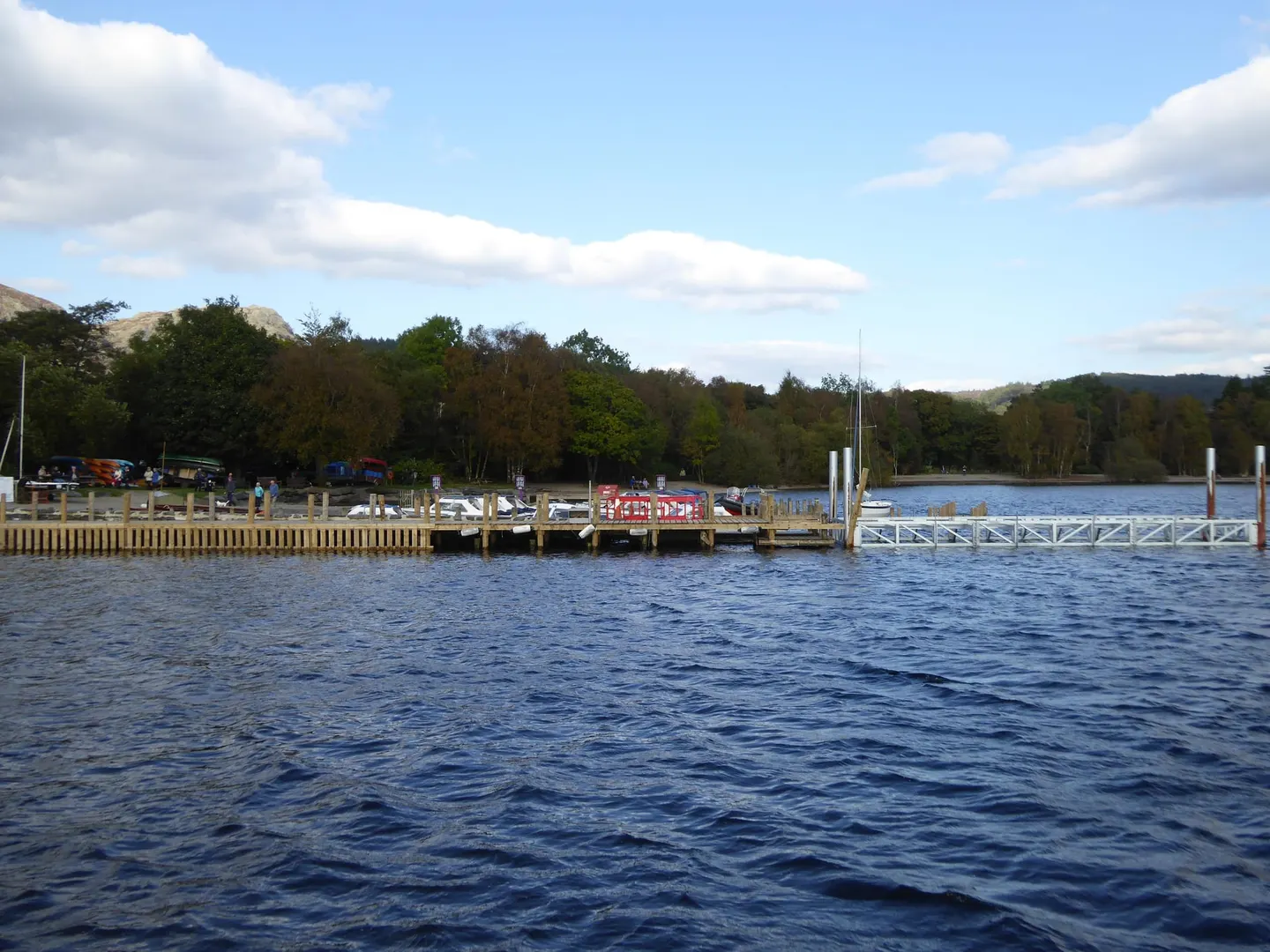 Photo of Coniston Water, Boating Centre, a swimming spot in the Lake District, Cumbria, north west England.