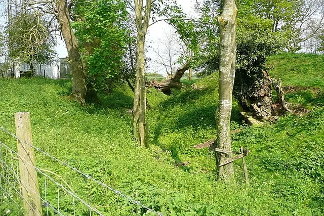 Photo of Woodgarston ring, the earthworks of a former castle near Basingstoke in the North Wessex Downs, Hampshire, south east England.