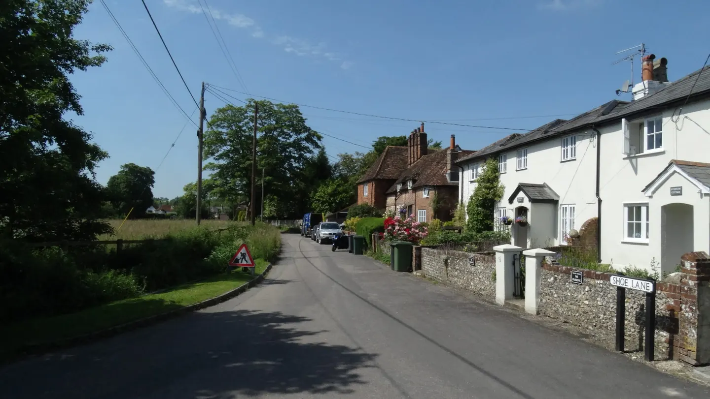 Photo of The Shoe Inn, a pub near Exton in the South Downs, Hampshire, south east England.