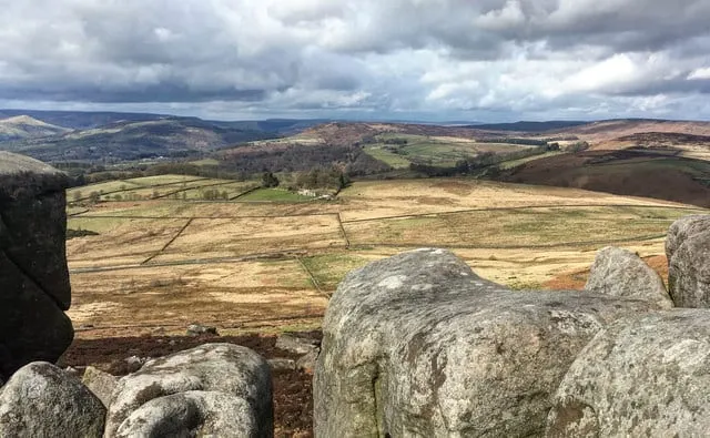 Photo of Burbage Moor, a country estate near Hathersage in the Peak District, Derbyshire, central England.