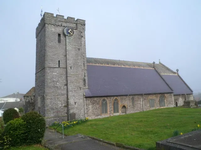 Photo of All Saints Church, Oystermouth, a church near Mumbles, Swansea, south west Wales.