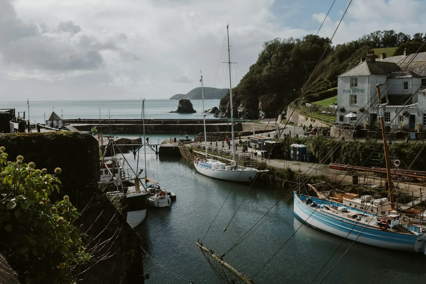 Photo of Charlestown, a village in Cornwall, south west England.