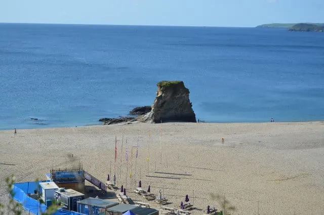 Photo of Crinnis Beach, a swimming spot near Charlestown, Cornwall, south west England.