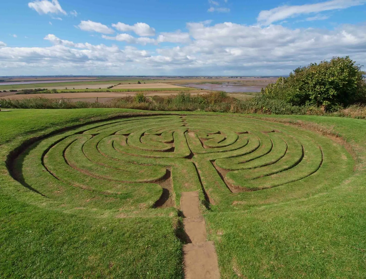 Photo of Julian's Bower, a landmark near Alkborough, Lincolnshire, central England.