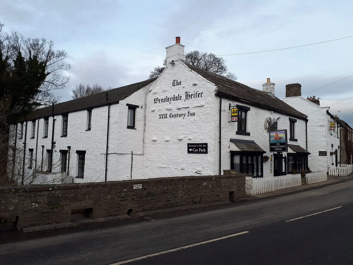 Photo of The Wensleydale Heifer, a pub near West Witton in the Yorkshire Dales, North Yorkshire, northern England.