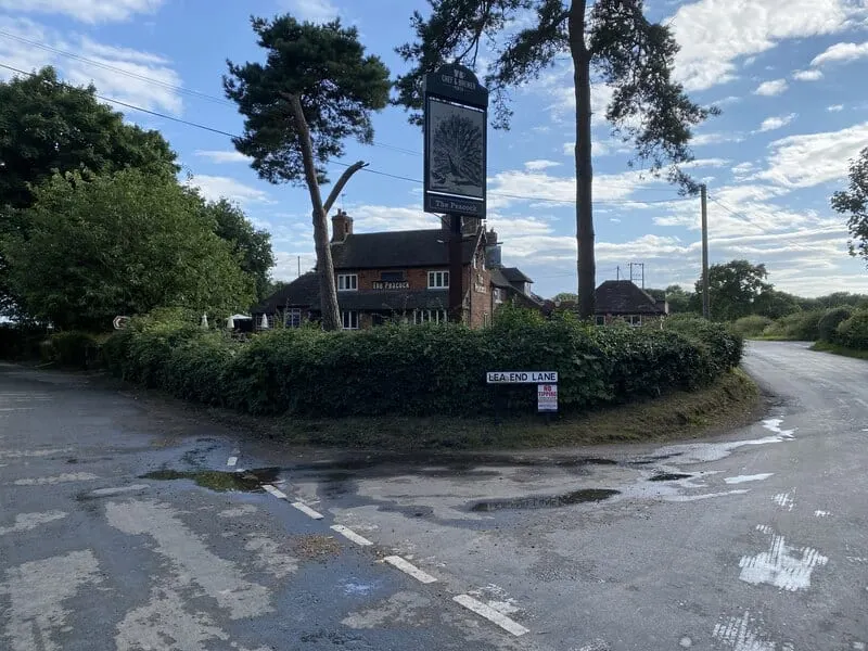 Photo of The Peacock Inn, a pub near Forhill, Worcestershire, central England.