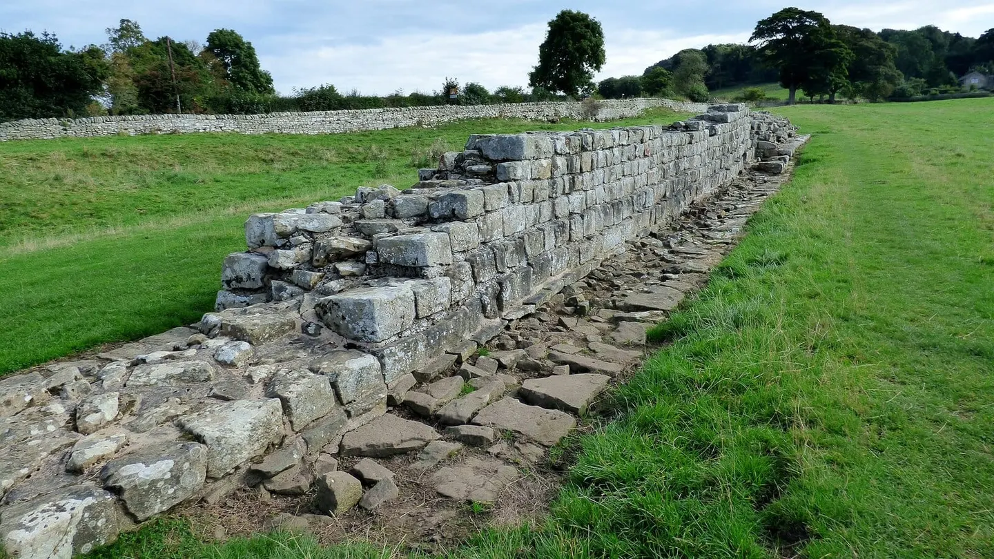 Photo of Planetrees, Hadrian's Wall, a frontier wall near Hexham, Northumberland, north east England.