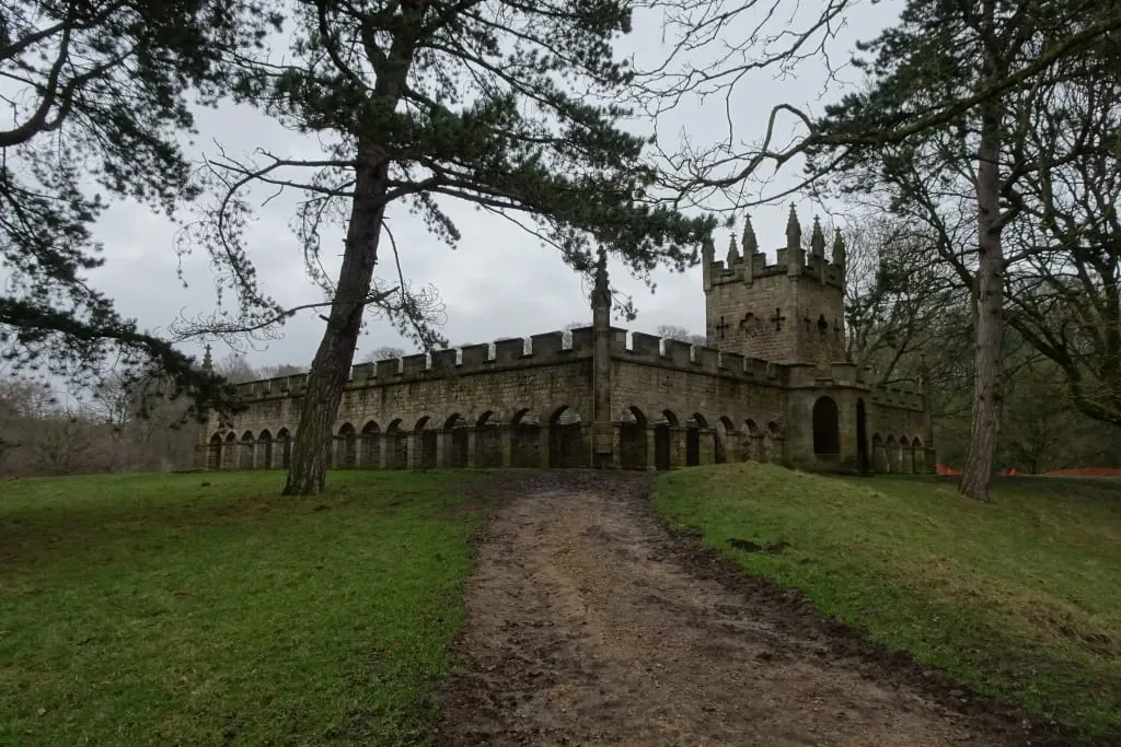 Photo of Auckland Castle deer shelter, a ruined castle near Bishop Auckland, County Durham, north east England.