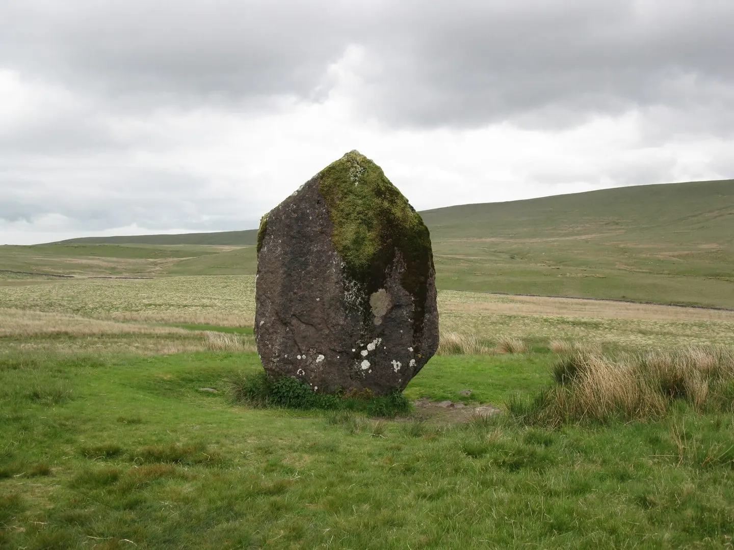 Photo of Maen Llia, a standing stone near Ystradfellte in Bannau Brycheiniog, the Powys, mid Wales.