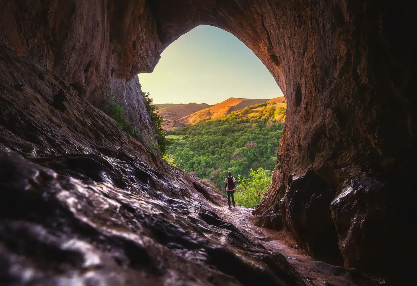 Photo of Thor's Cave, a cave near Grindon in the Peak District, Staffordshire, central England.