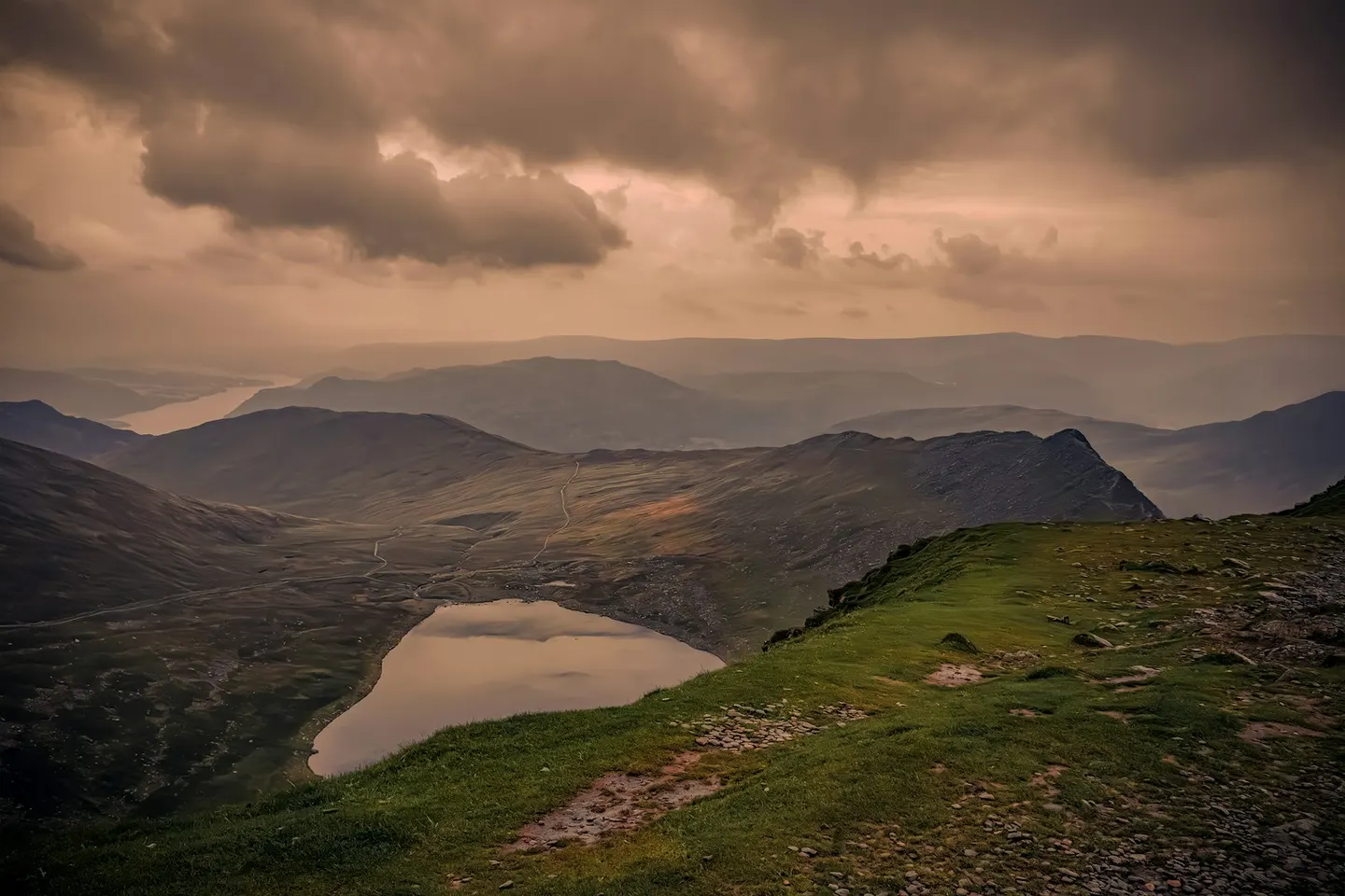 Photo: Helvellyn, a 950m Lake District fell near Glenridding, Cumbria, north west England.