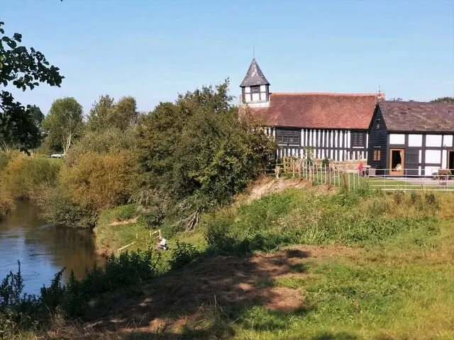 Photo of Melverley, a village in Shropshire, central England.