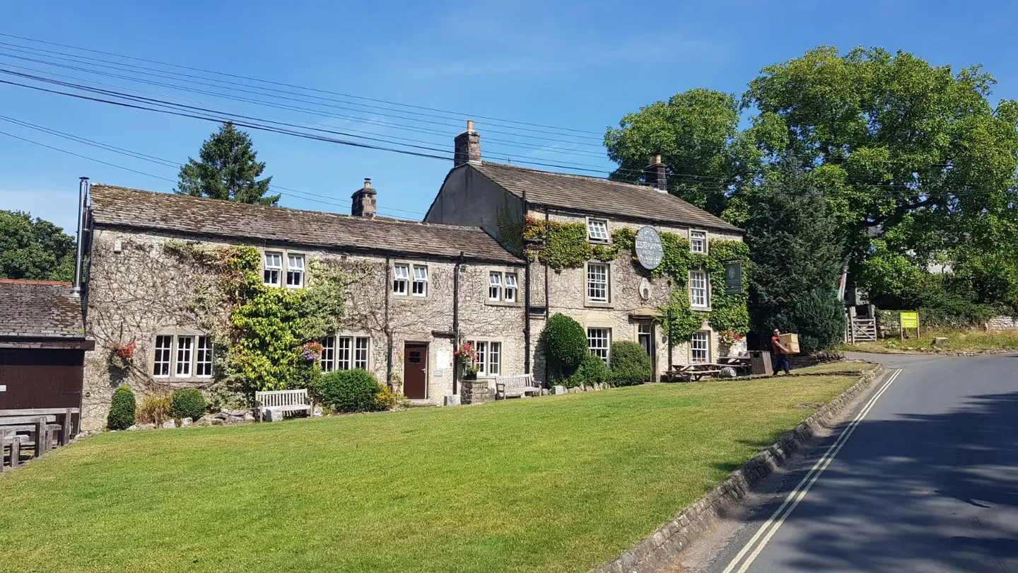 Photo of The Lister Arms, a pub near Malham in the Yorkshire Dales, North Yorkshire, northern England.