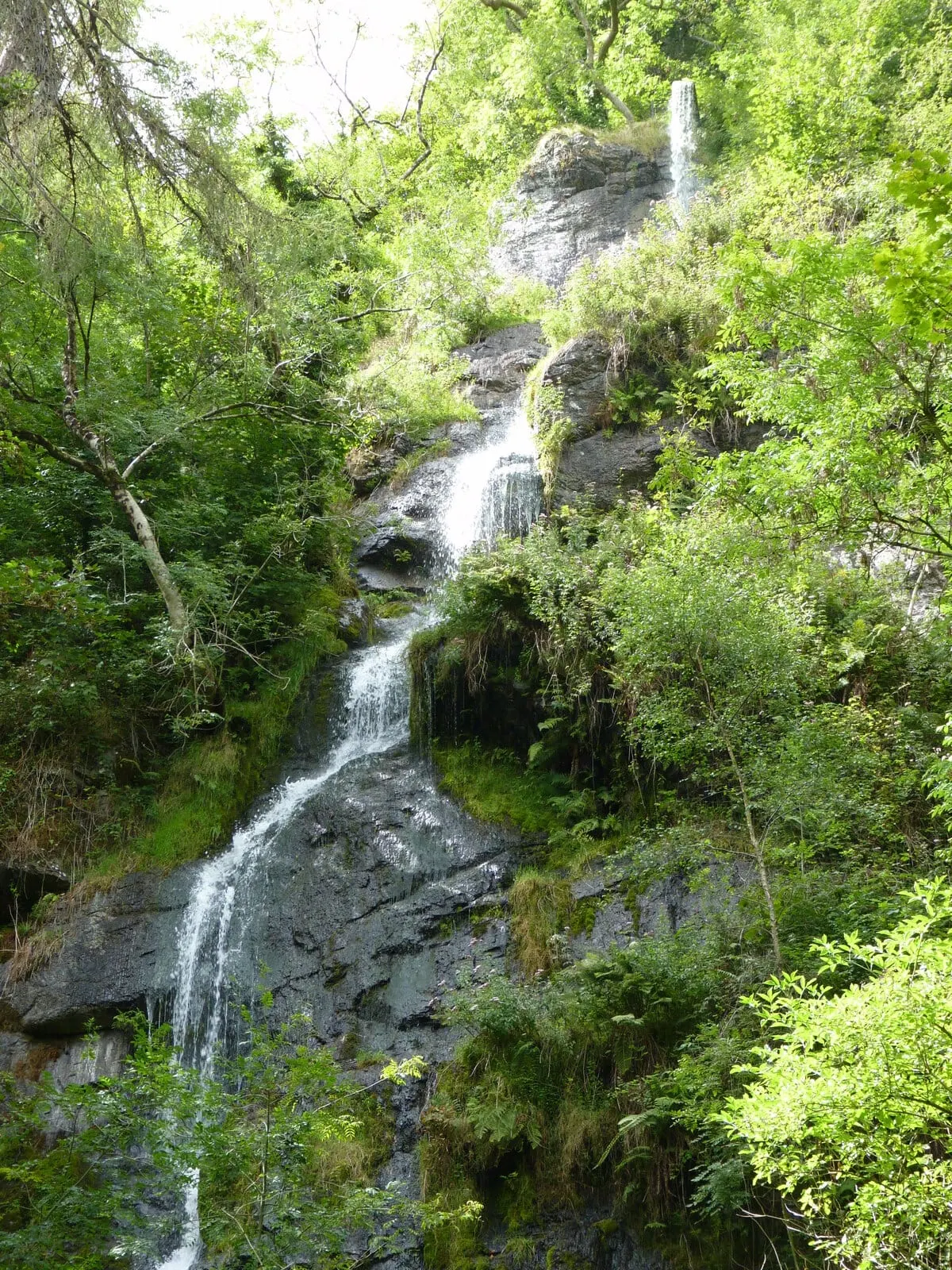Photo of Canonteign Falls, a waterfall near Bovey Tracey in Dartmoor, Devon, south west England.