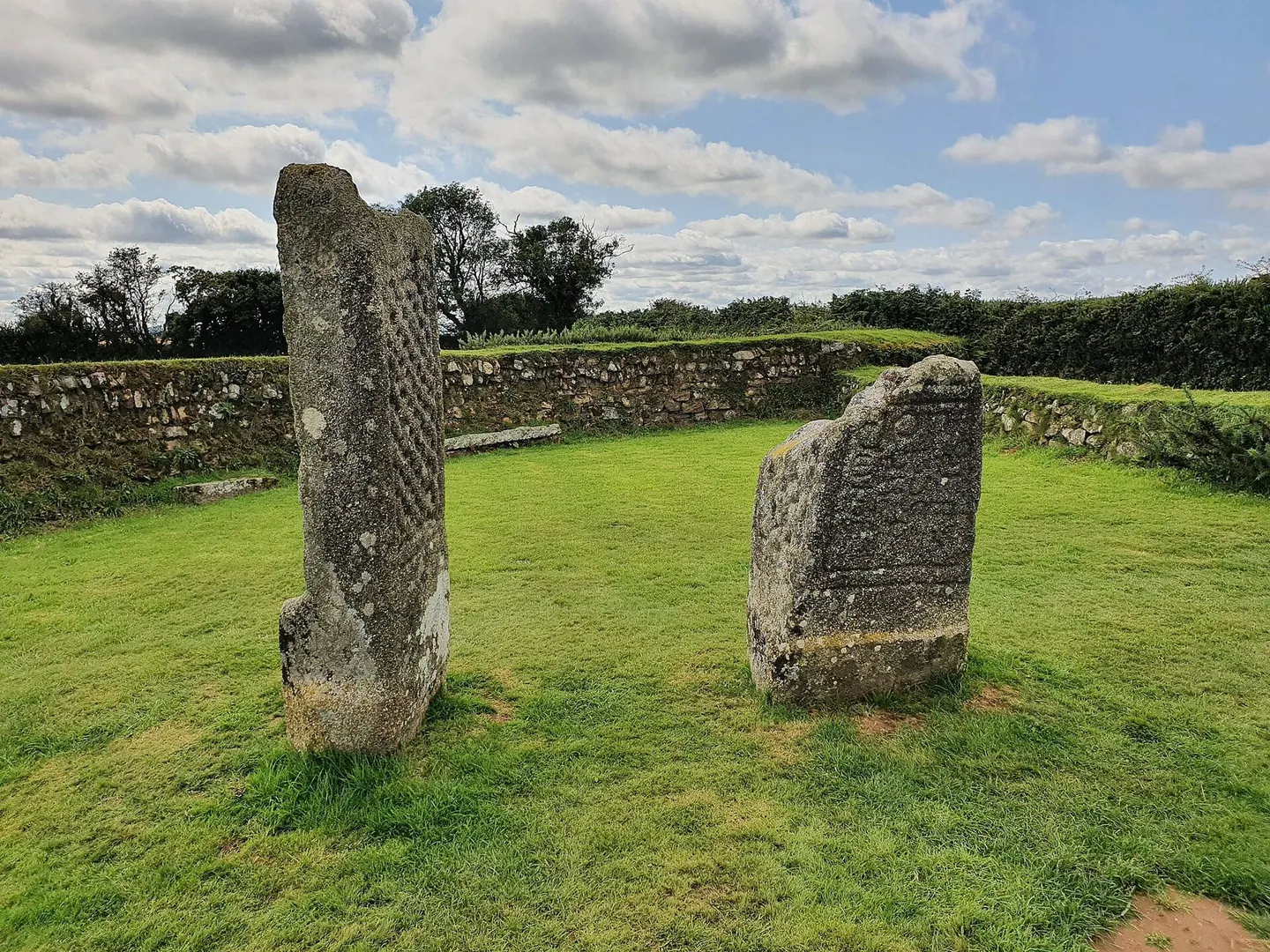 Photo of King Doniert's Stone, an ancient site near Minions, Cornwall, south west England.