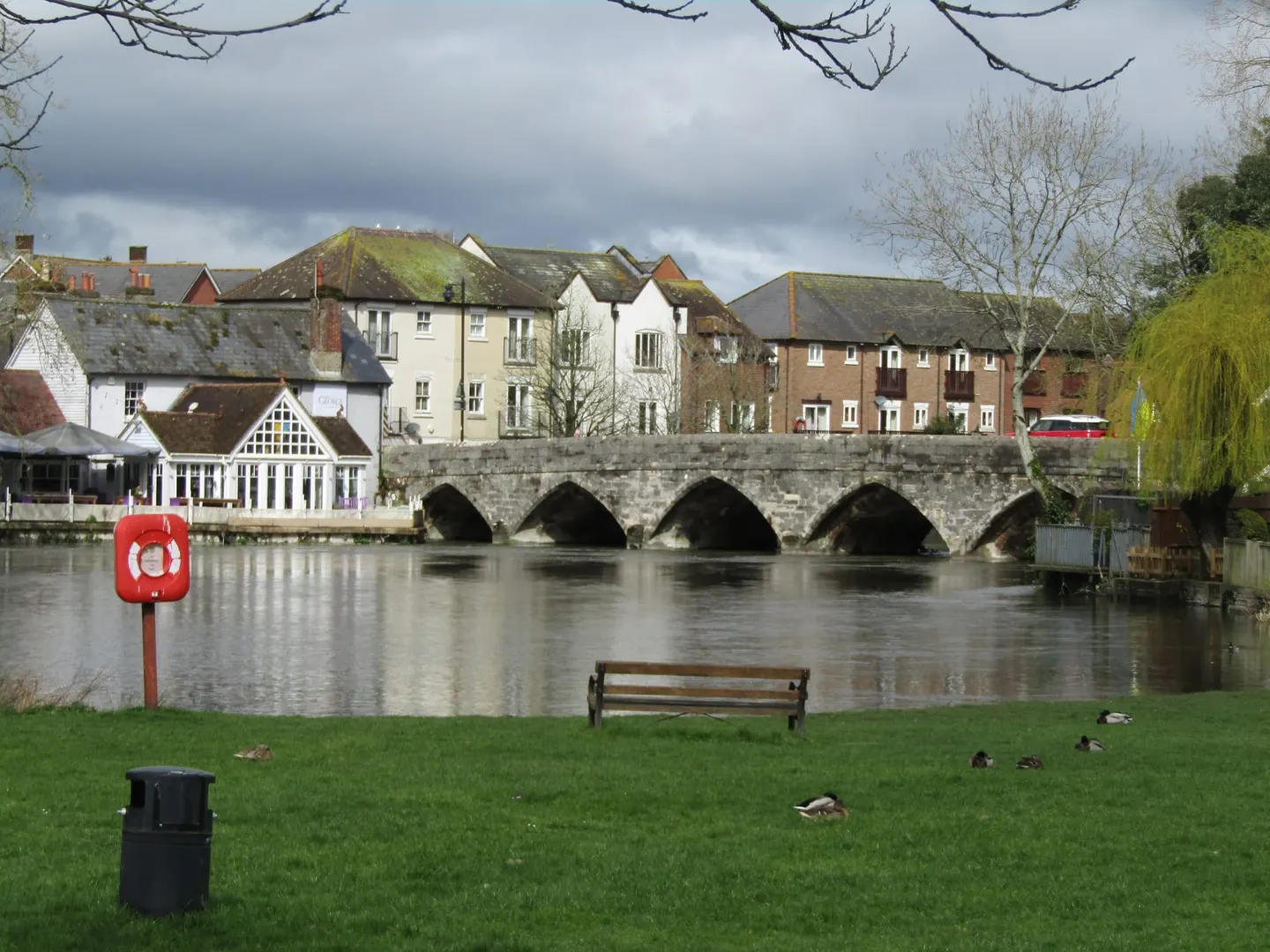 Photo of River Avon at Fordingbridge, a swimming spot near Cranborne, Hampshire, south east England.