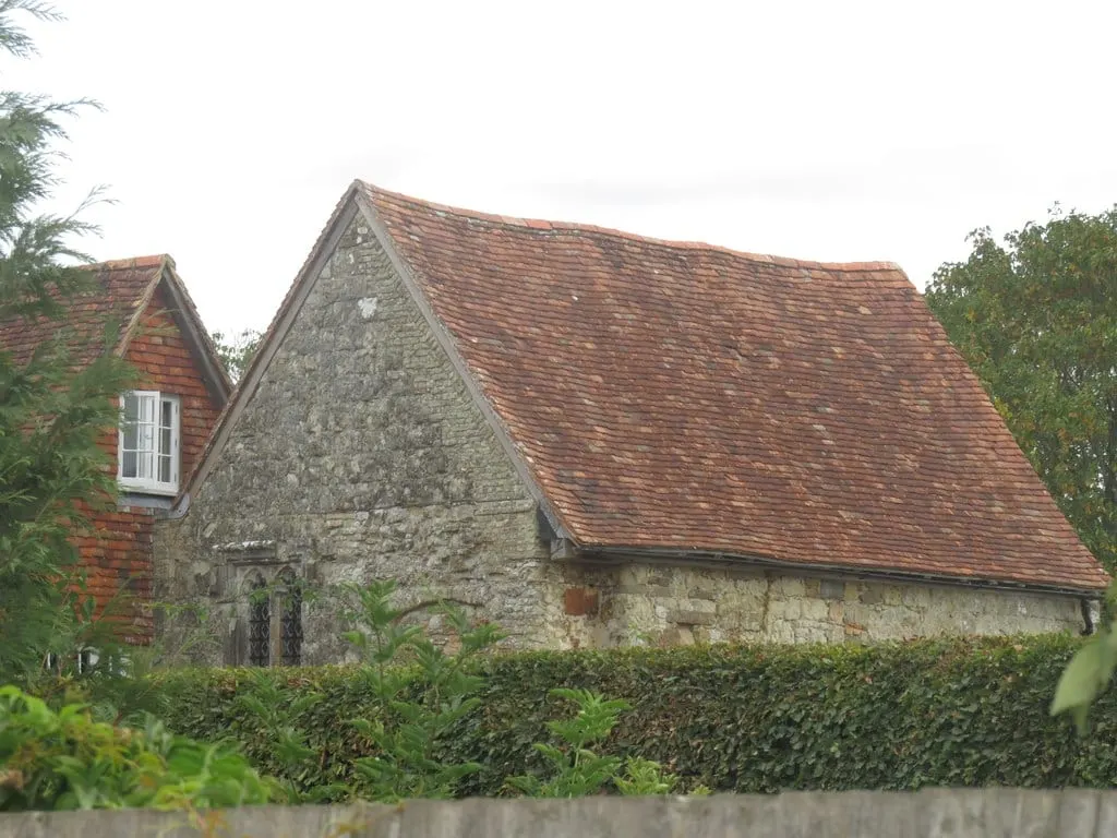 Photo of Horne's Place Chapel, a ruined chapel near Appledore, Kent, south east England.
