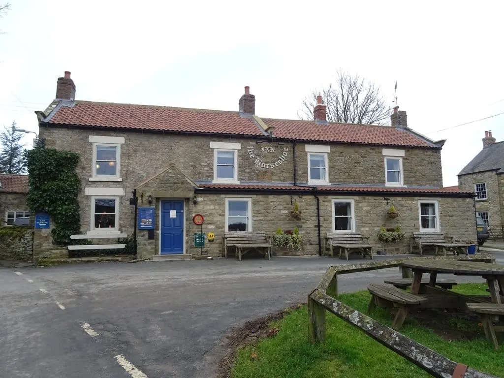 Photo of The Horseshoe Inn, a pub near Levisham in the North York Moors, North Yorkshire, northern England.