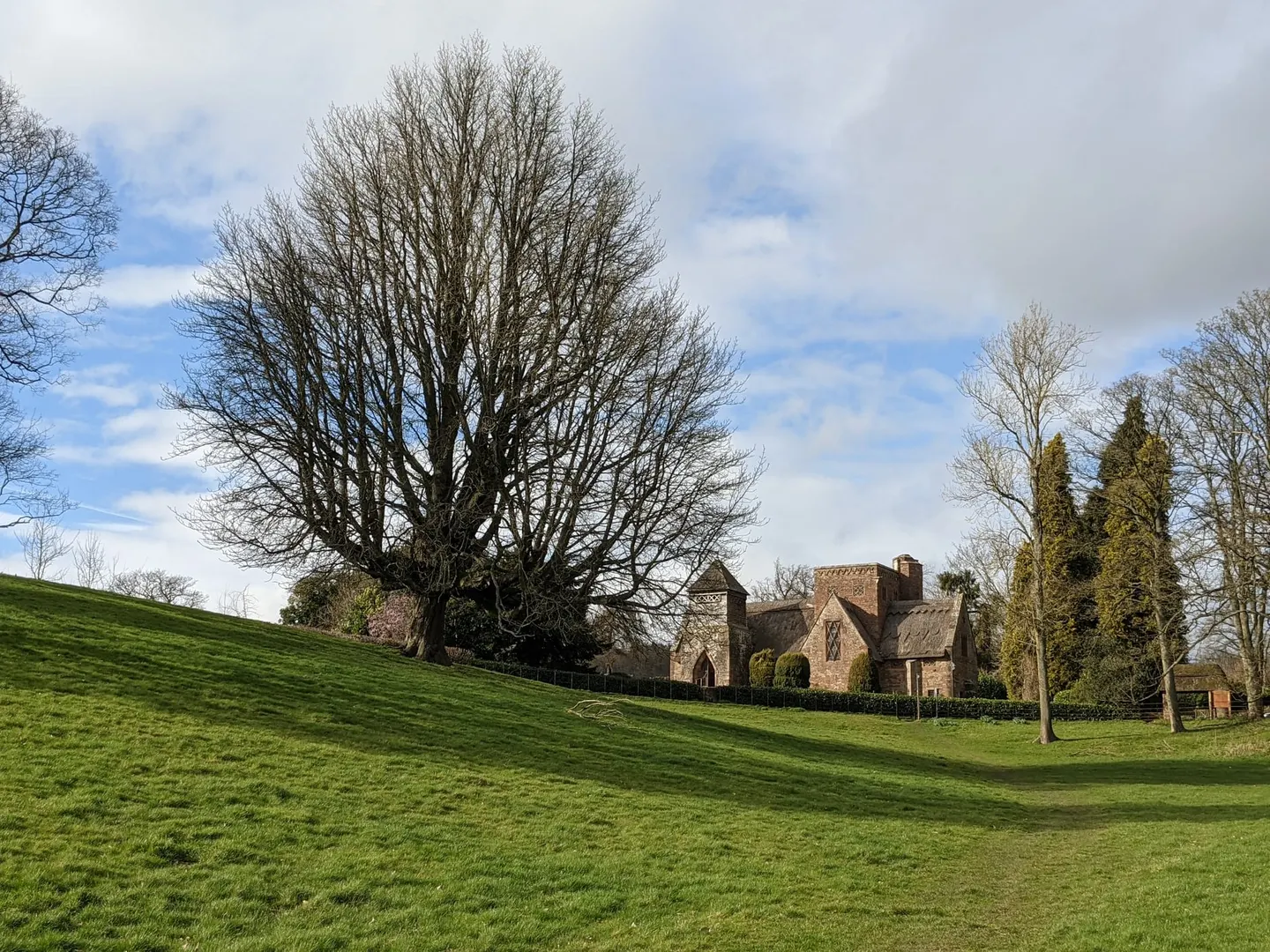 Photo of All Saints' Church, Brockhampton, a church in the Wye Valley, Herefordshire, central England.