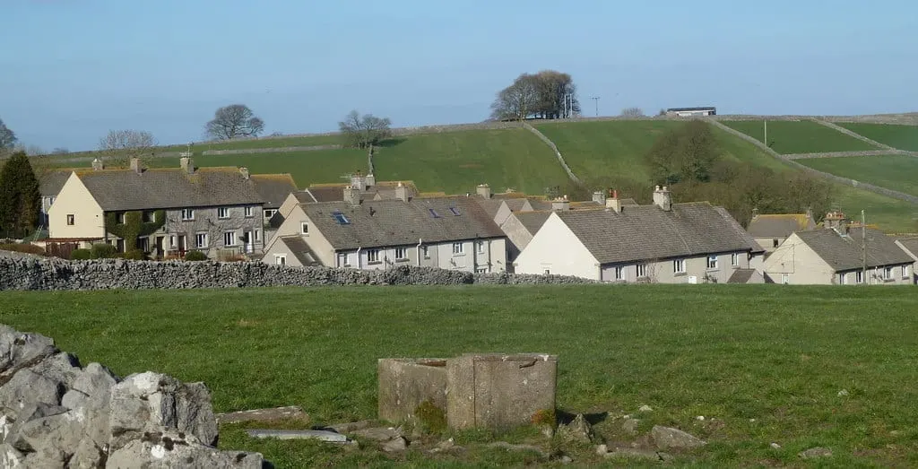 Photo of Tideswell, a village in the Peak District, Derbyshire, central England.