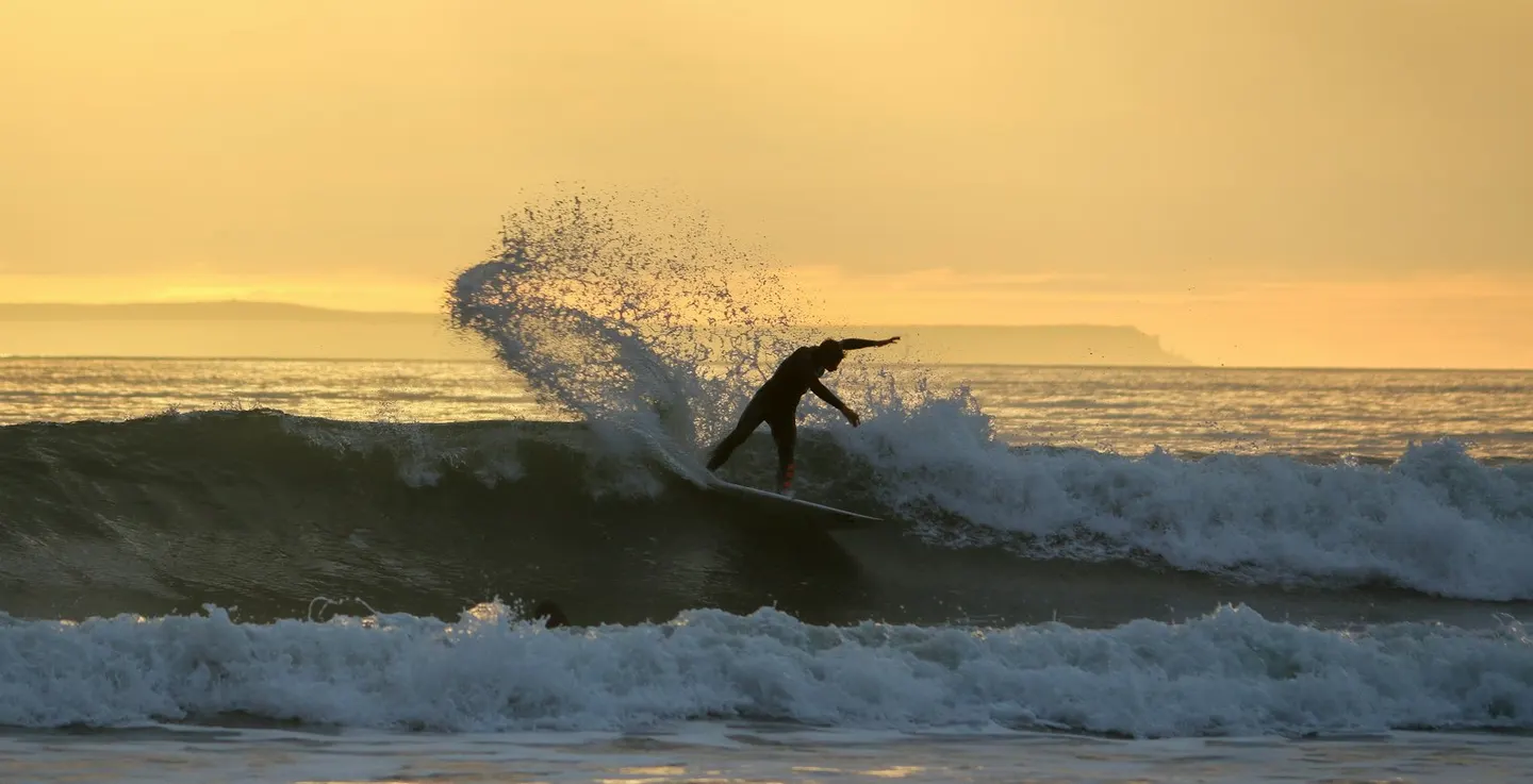 Photo of Croyde Bay, a swimming spot in Devon, south west England.