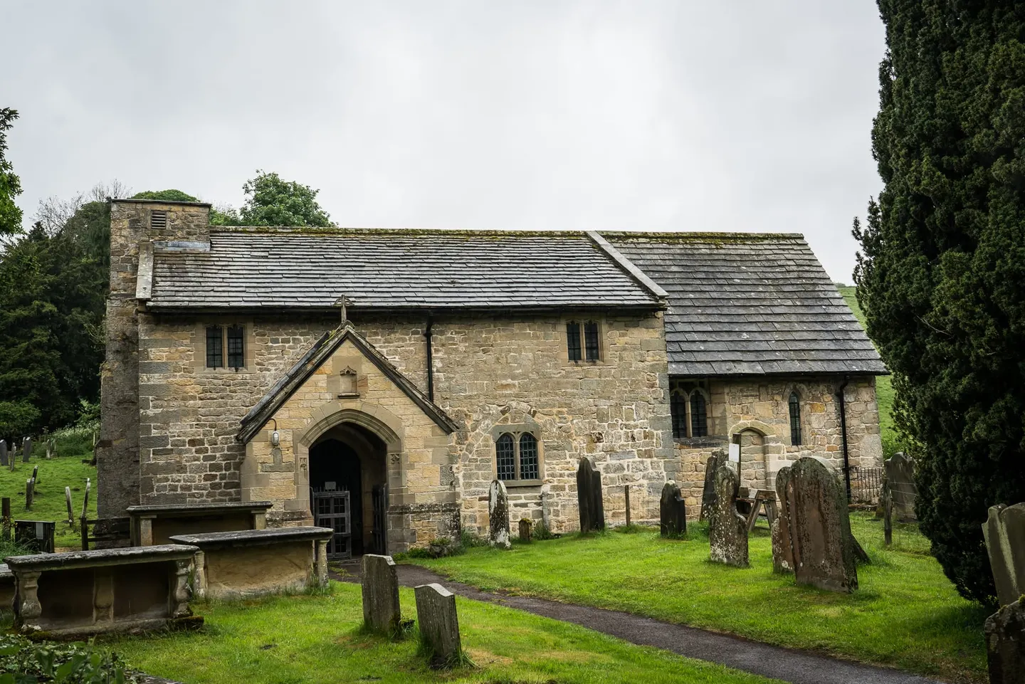 Photo of St Hilda's Church, Ellerburn, a church near Thornton-le-Dale in the North York Moors, North Yorkshire, northern England.