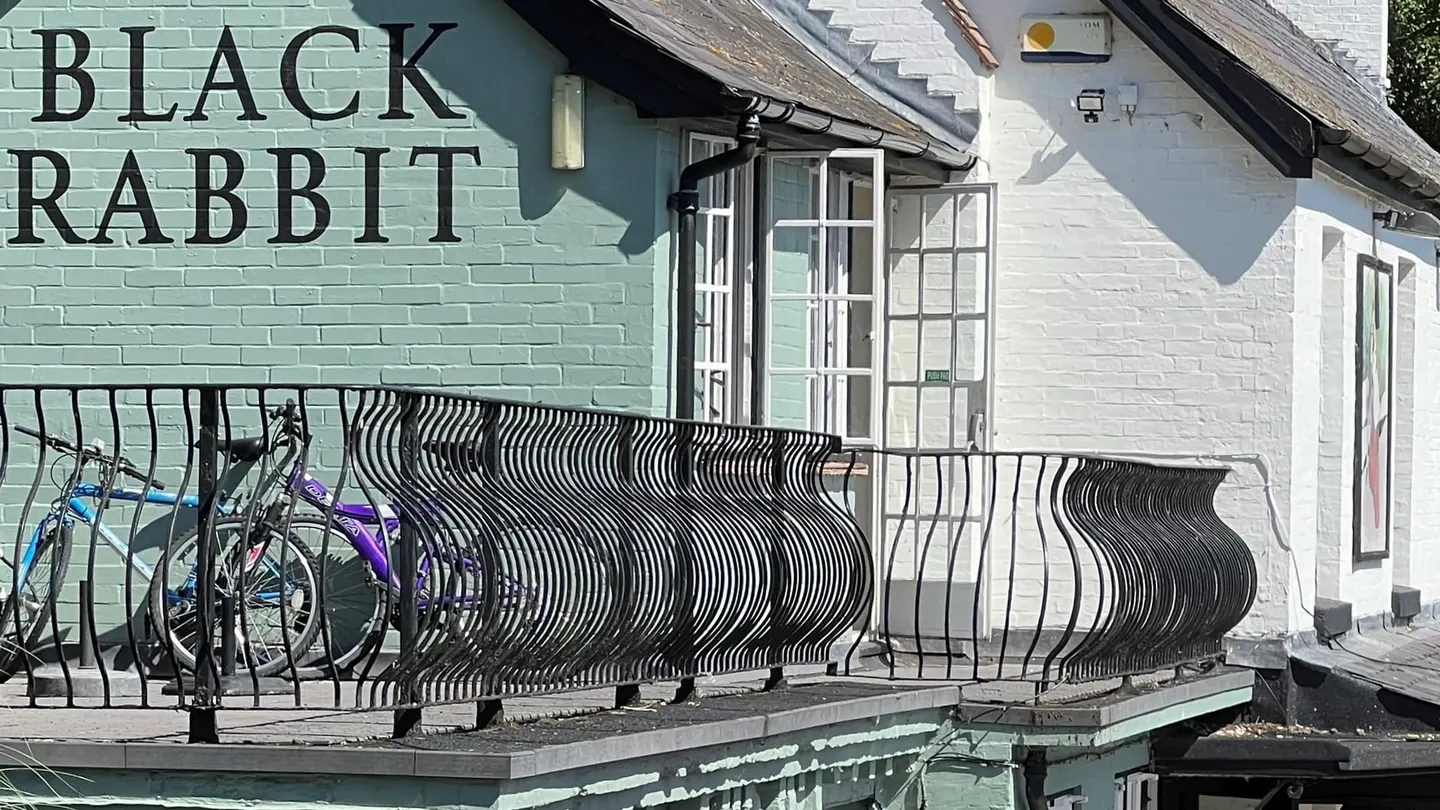 Photo of The Black Rabbit, a pub near Offham in the South Downs, West Sussex, south east England.