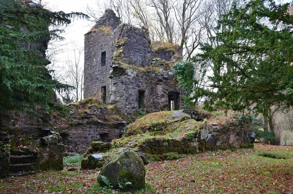 Photo of Finlarig Castle, a ruined castle near Killin, Stirling, central Scotland.