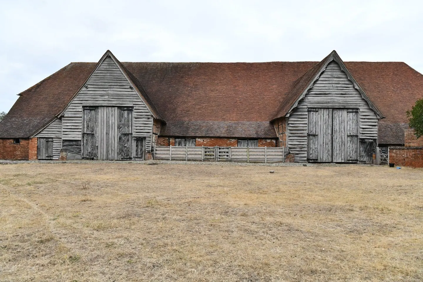 Photo of Leigh Court Barn, a landmark near Hallow, Worcestershire, central England.