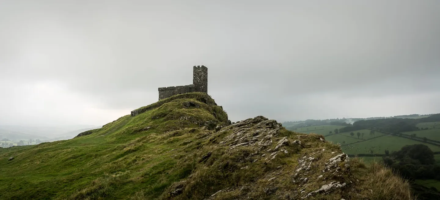Photo of St Michael de Rupe, Brentor, a church in Dartmoor, Devon, south west England.