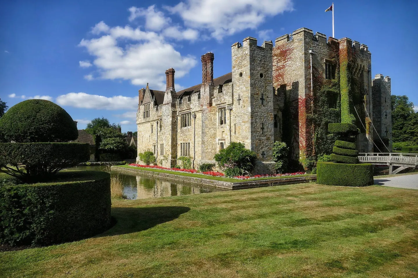 Photo of Hever Castle, a castle near Chiddingstone in the High Weald, Kent, south east England.