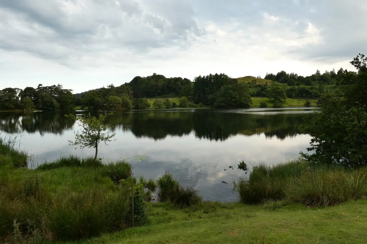 Photo of Loughrigg Tarn, a tarn near Elterwater in the Lake District, Cumbria, north west England.