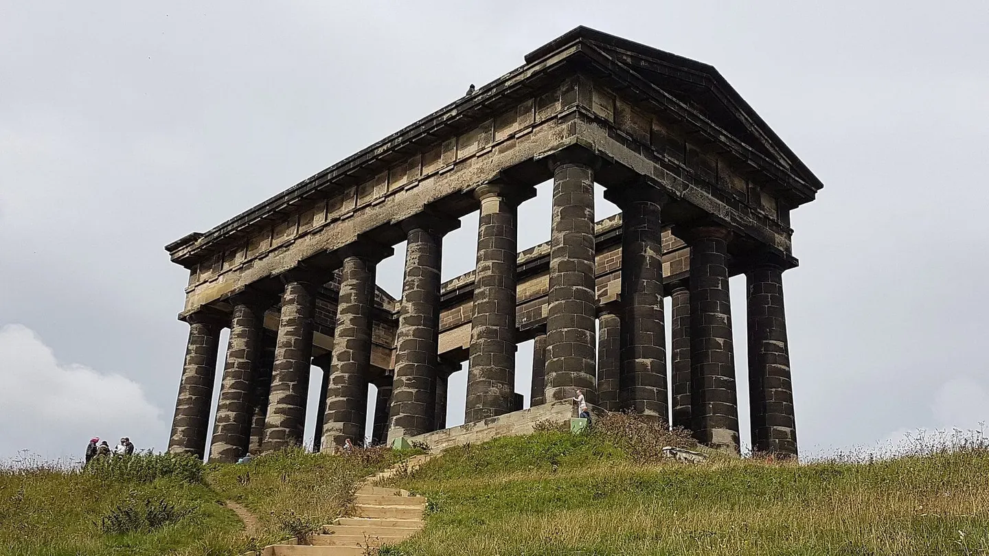 Photo of Penshaw Monument, an ancient site near Sunderland, Tyne and Wear, north east England.