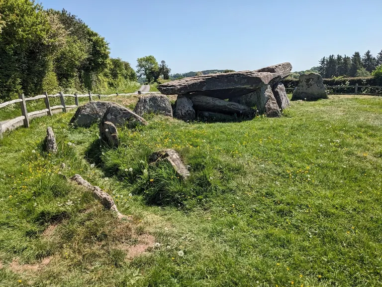 Photo of Arthur's Stone, a chambered tomb near Dorstone, Herefordshire, central England.