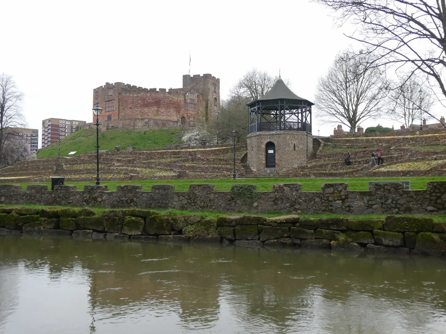 Photo of Tamworth Castle, a ruined castle near Polesworth, Staffordshire, central England.