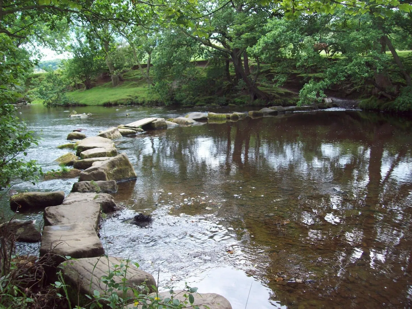 Photo of River Derwent at Hathersage, a Site of Special Scientific Interest in the Peak District, Derbyshire, central England.