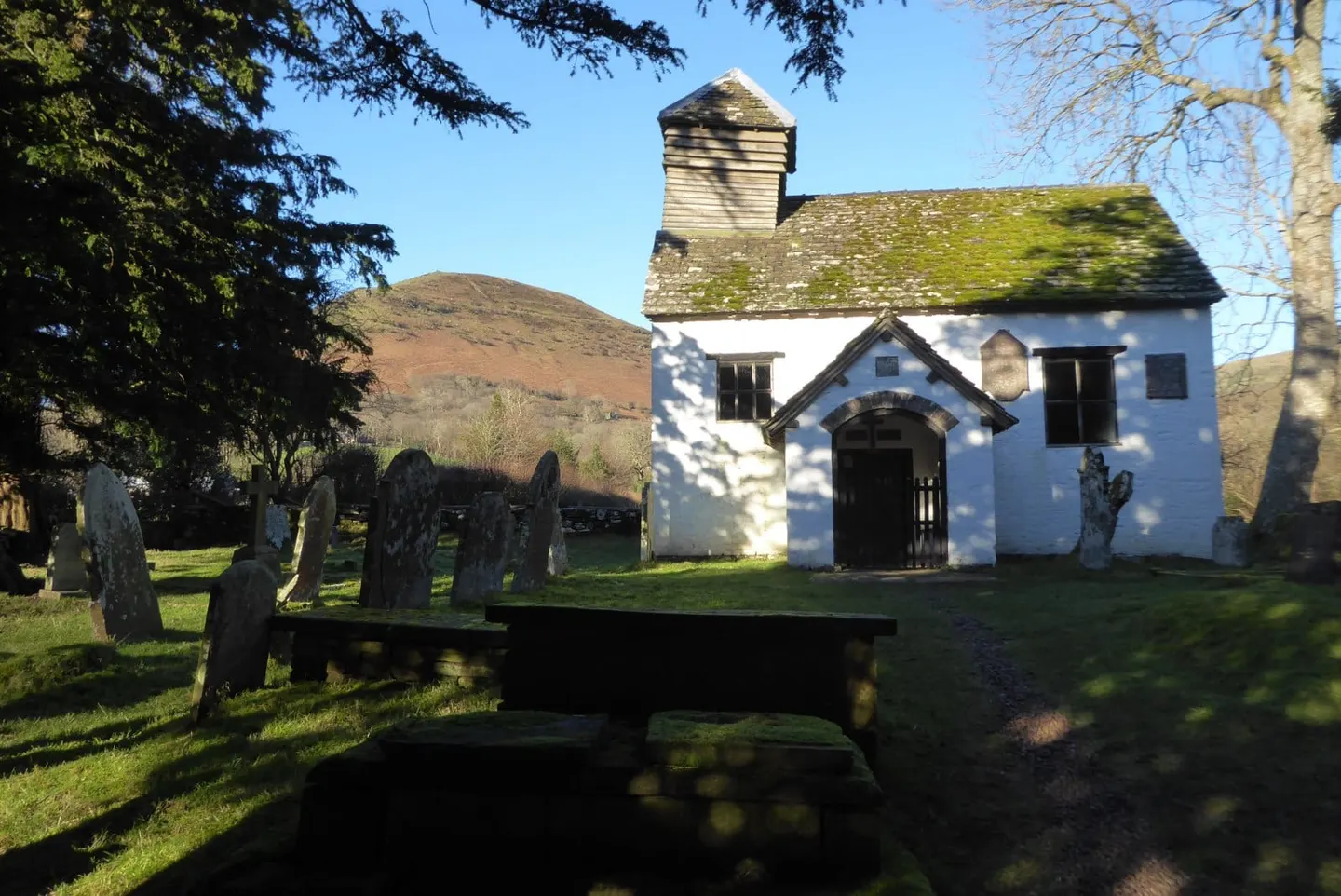 Photo of St Mary's Church, Capel-y-ffin, a church in Bannau Brycheiniog, the Powys, mid Wales.