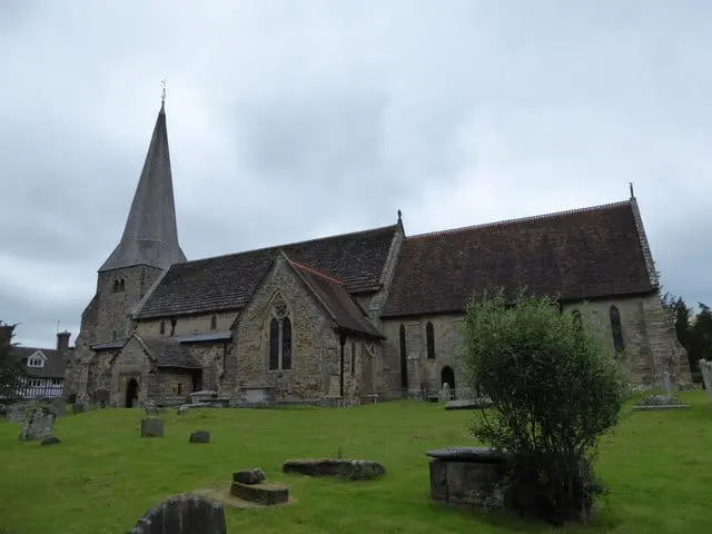 Photo of St Andrew and St Mary the Virgin, a church near Fletching in the High Weald, East Sussex, south east England.