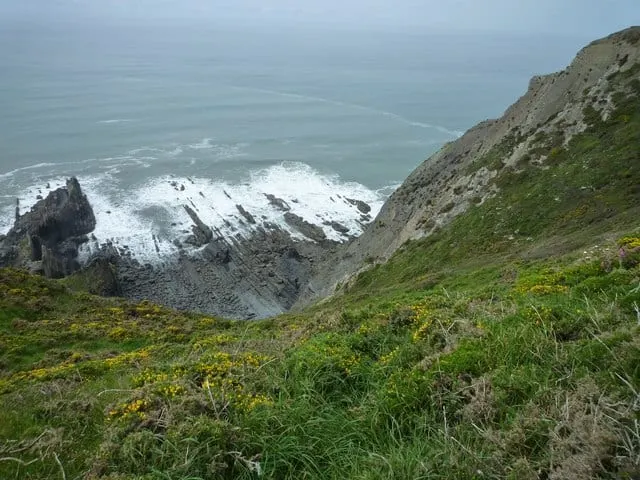 Photo of the coast at Welcombe, Devon, south west England.