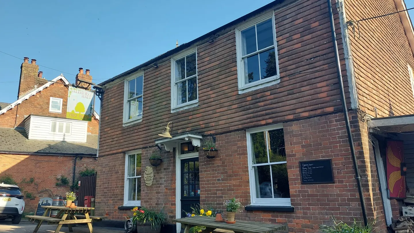 Photo of The Salehurst Halt, a pub in the High Weald, East Sussex, south east England.