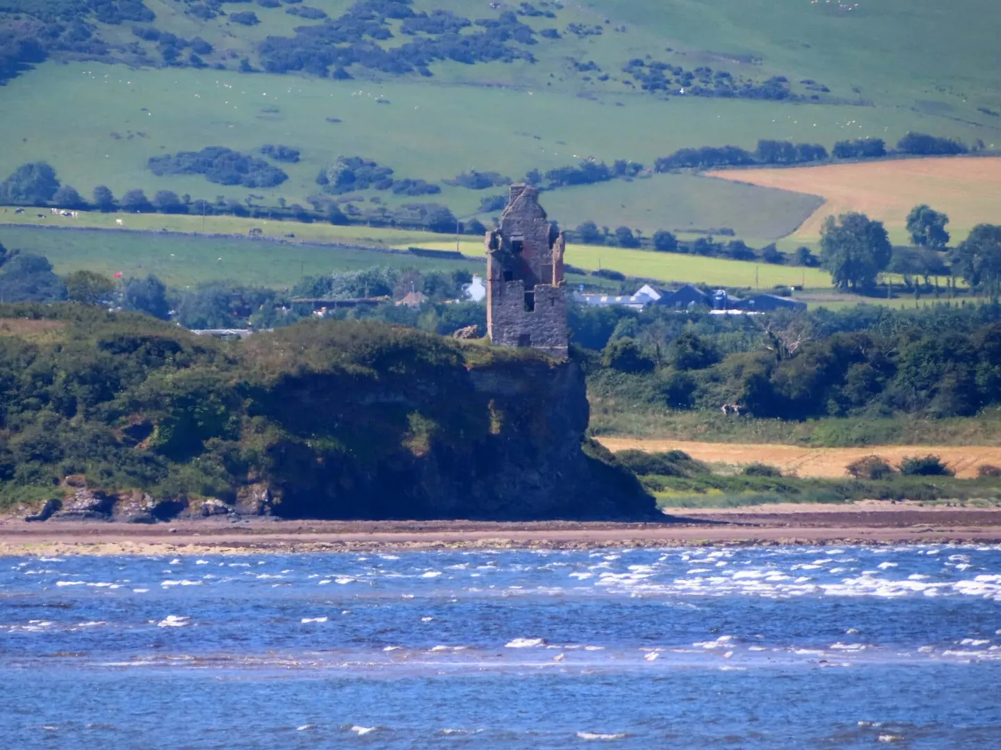 Photo of Greenan Castle, a ruined castle near Alloway, South Ayrshire, southern Scotland.